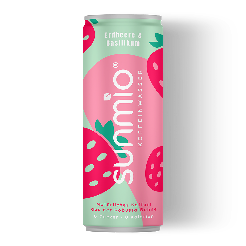 sunmio Koffeinwasser Erdbeere Basilikum