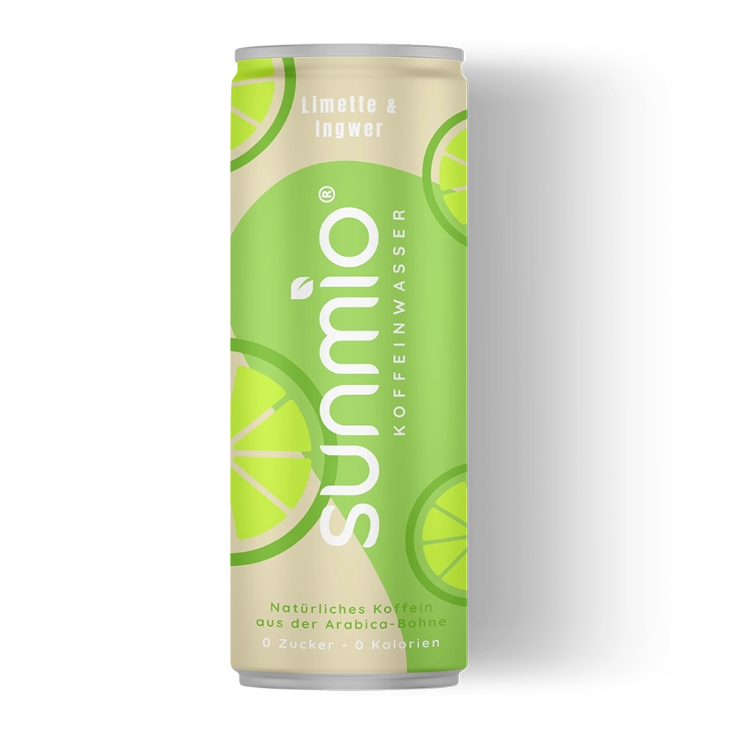 sunmio Koffeinwasser Limette Ingwer